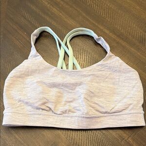 Lululemon Women's Grey & Mint Green Strappy Sports Bra - 8